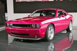 pink cars dodge challenger stripes