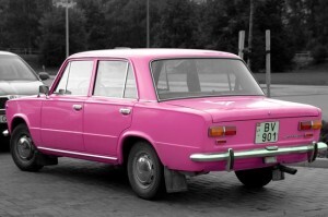 pink cars lada vaz 2101