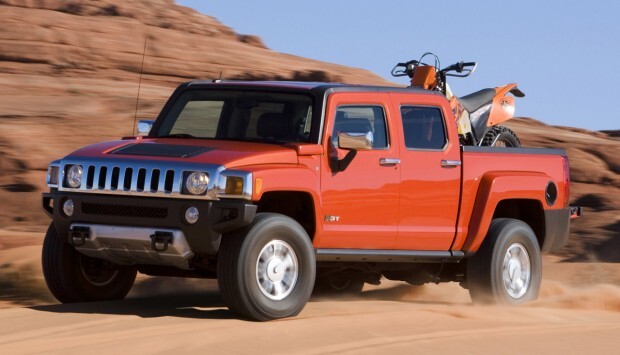 2010 hummer h3t pickup truck offroad sand