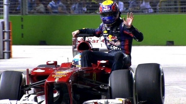 vettel mark webber f1 singapore ferrari