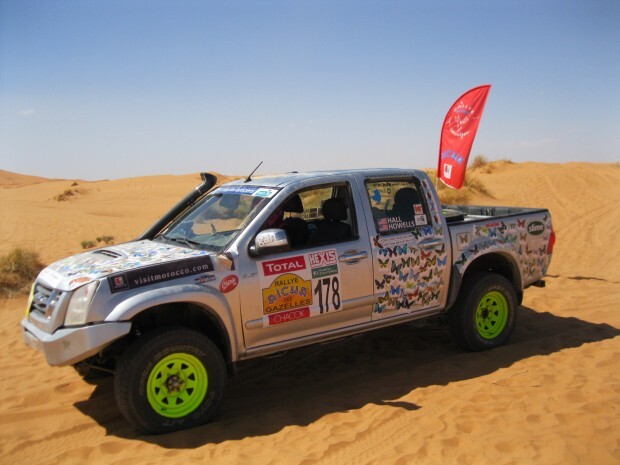 Our Isuzu D-Max from Gazelles 2013. Each butterfly has the name of a breast cancer survivor, pre-vivor, fighter, or angel.