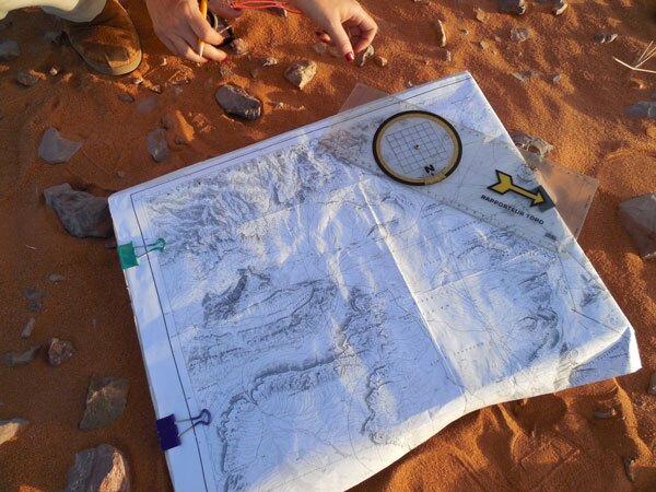 We navigated with a map, a compass, a plotter (pictured here), and what we called the Magic Ruler.