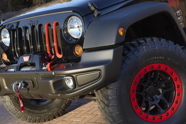level red jeep