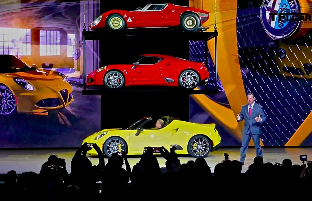 The 2015 Alfa Romeo 4C Spider made its debut at the 2015 Detroit Auto Show.