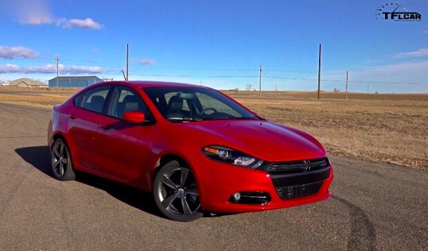The 2015 Dodge Dart stands poised for its 0-60 MPH run.