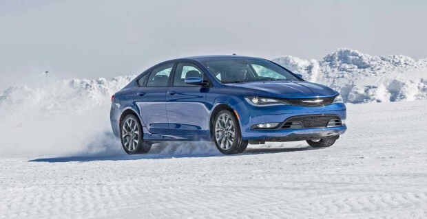 2015 chrysler 200 drifting in the snow of Canada
