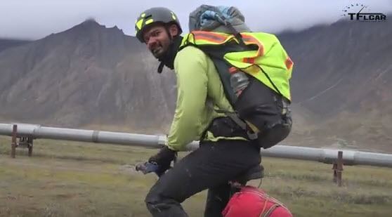 Discovered on the Dalton Highway in Alaska was a lone unicyclist
