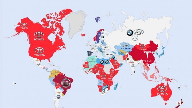 the world's most google searched cars map infographic