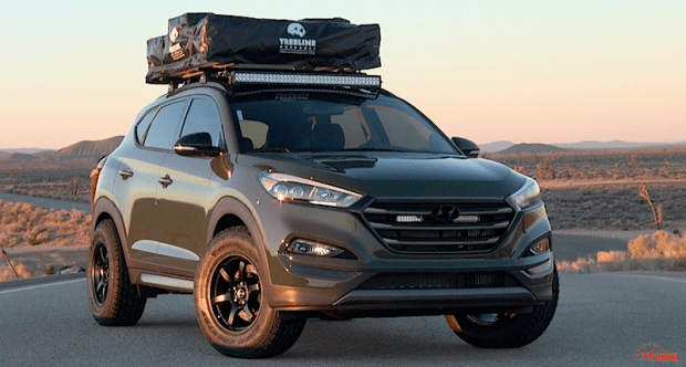 2016 hyundai tucson adventuremobile sema concept turbo desert tent overland