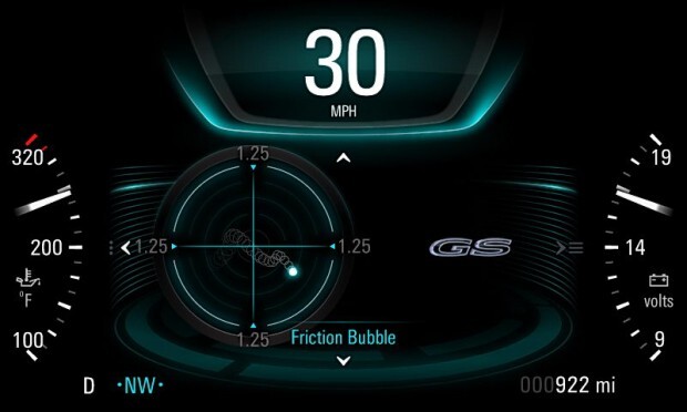 2016 buick regal gs friction bubble cornering force display