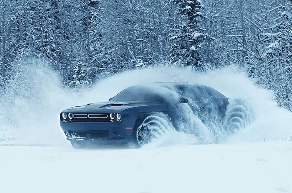 2017 dodge challenger gt awd snow drifting