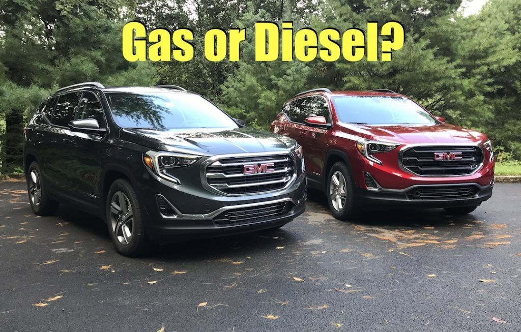2018 gmc terrain awd crossover turbo gas diesel comparison