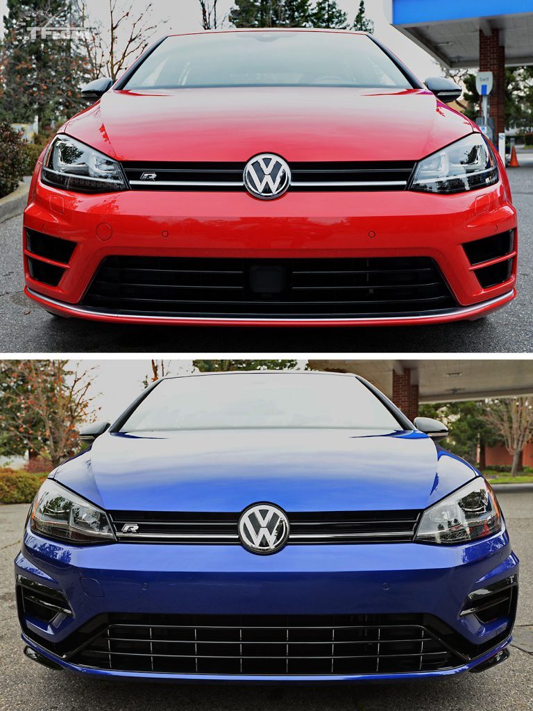 2017 vs 2018 VW Golf R front fascia