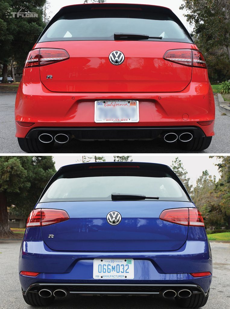 2017 vs 2018 VW Golf R rear