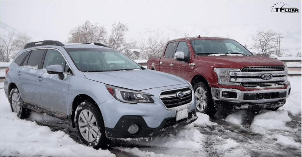 2018 Subaru Outback vs. 2018 Ford F-150 - Which is better in the snow - car or truck?