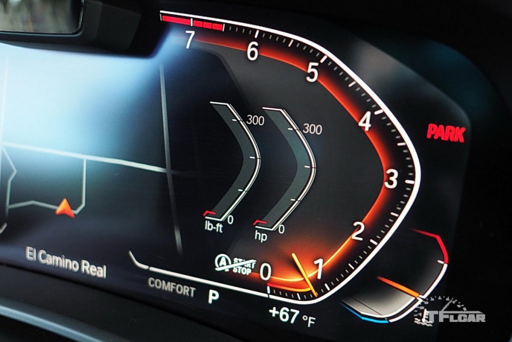 Display readout of horsepower and torque BMW X5