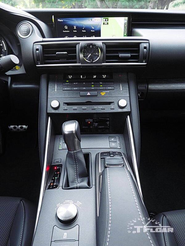 IS 350 center console and gear selector