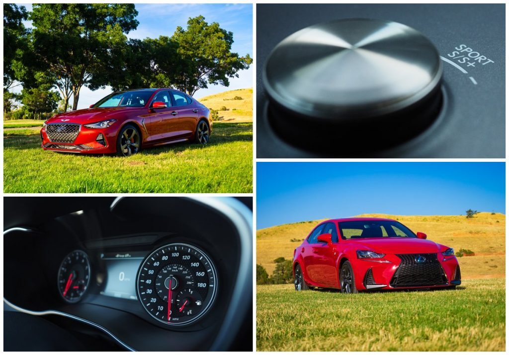 photo collage of Lexus IS 350 and Genesis G70