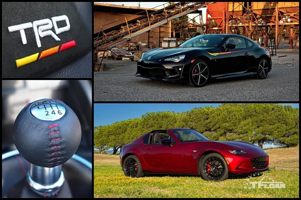2019 Toyota 86 vs Mazda MX-5 collage