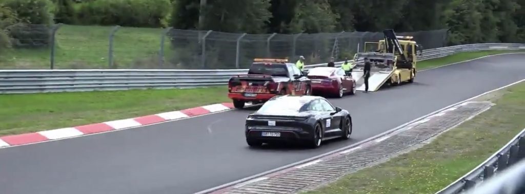 Ouch! Watch The Porsche Taycan Lap The Broken Down Tesla Model S On The Nürburgring