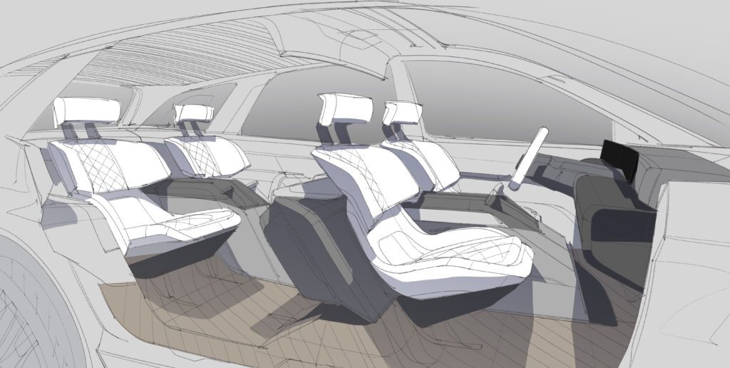Lincoln EV concept interior sketch