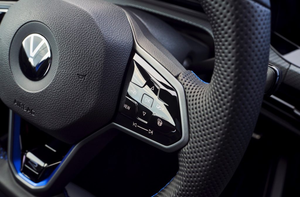 Volkswagen touch sensitive steering wheel controls - Golf R pictured