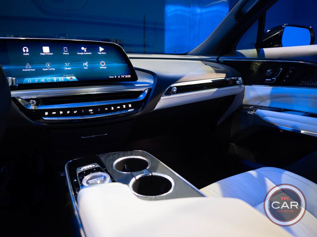 center console and passenger seating