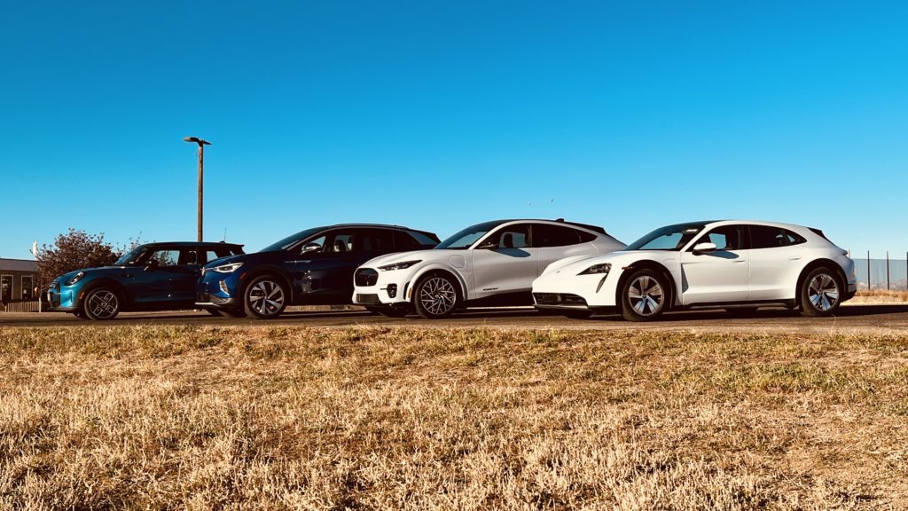 EV Drag Race - Mini Cooper SE, Ford Mustang Mach-E GT, Volkswagen ID.4, Porsche Taycan