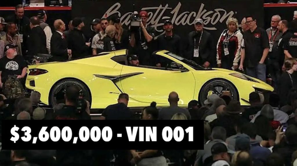 2023 chevy corvette z06 70th anniversary charity sales auction price