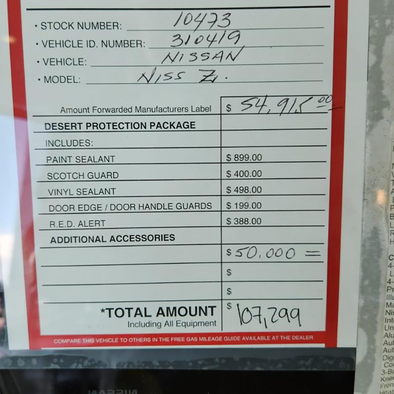 Nissan Z dealer markup