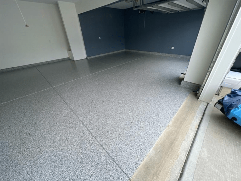 Coated garage floor