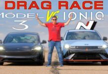 A Very Odd Drag Race: 2025 Tesla Model 3 Performance vs Hyundai Ioniq 5 N! Hyundai Ioniq 5 N vs Tesla Model 3 Performance drag race
