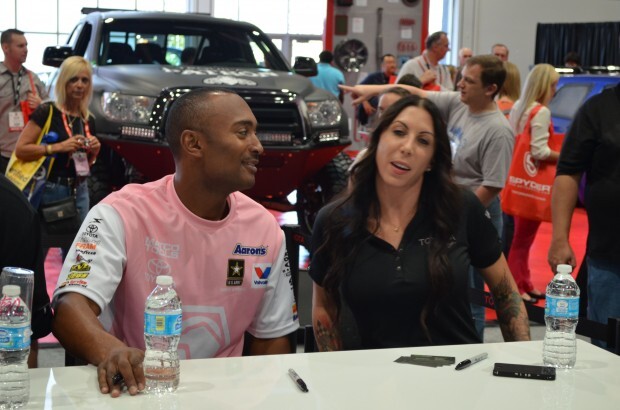 SEMA 2012 - Day One girls cars stars Alexis DeJoria Antron Brown