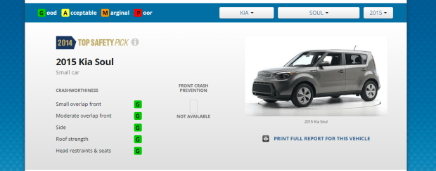 2105 kia soul crash test overview
