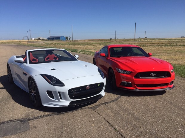 2016 Jaguar F-Type and 2015 Ford Mustang GT