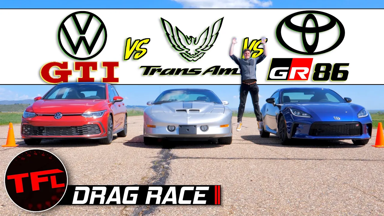 Old vs New: VW Golf GTI vs Toyota GR86 vs Pontiac Trans Am Drag Race, Roll Race & Brake Test!